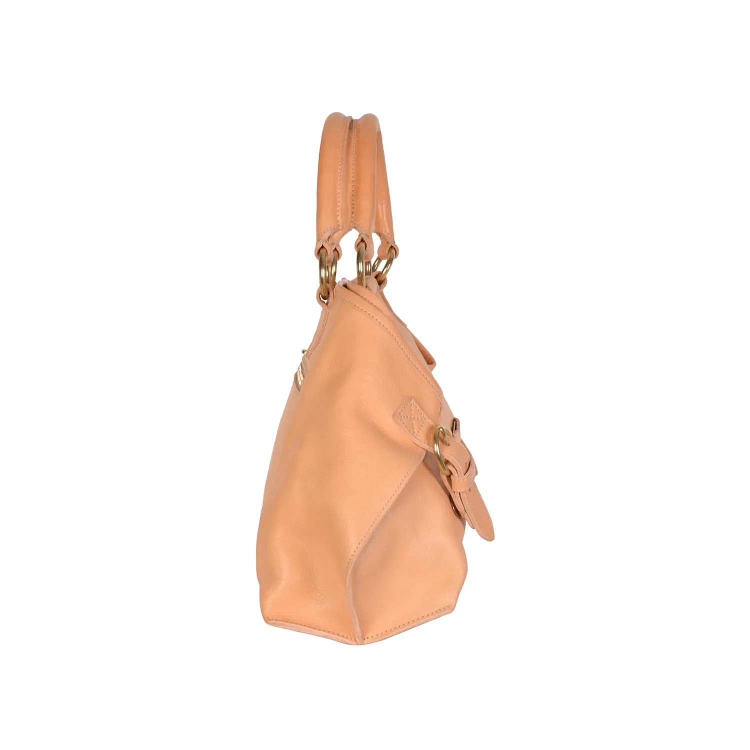 NEW IL BISONTE WOMEN'S SAVAGE COLLECTION HANDBAG IN BEIGE LEATHER