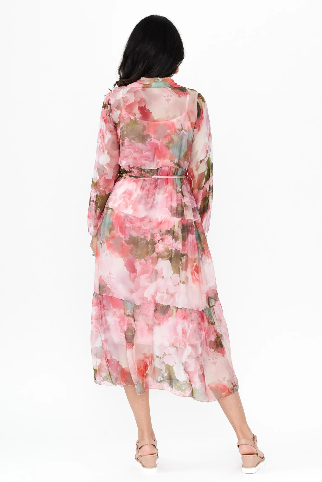 Orla Pink Floral Silk Blend Dress