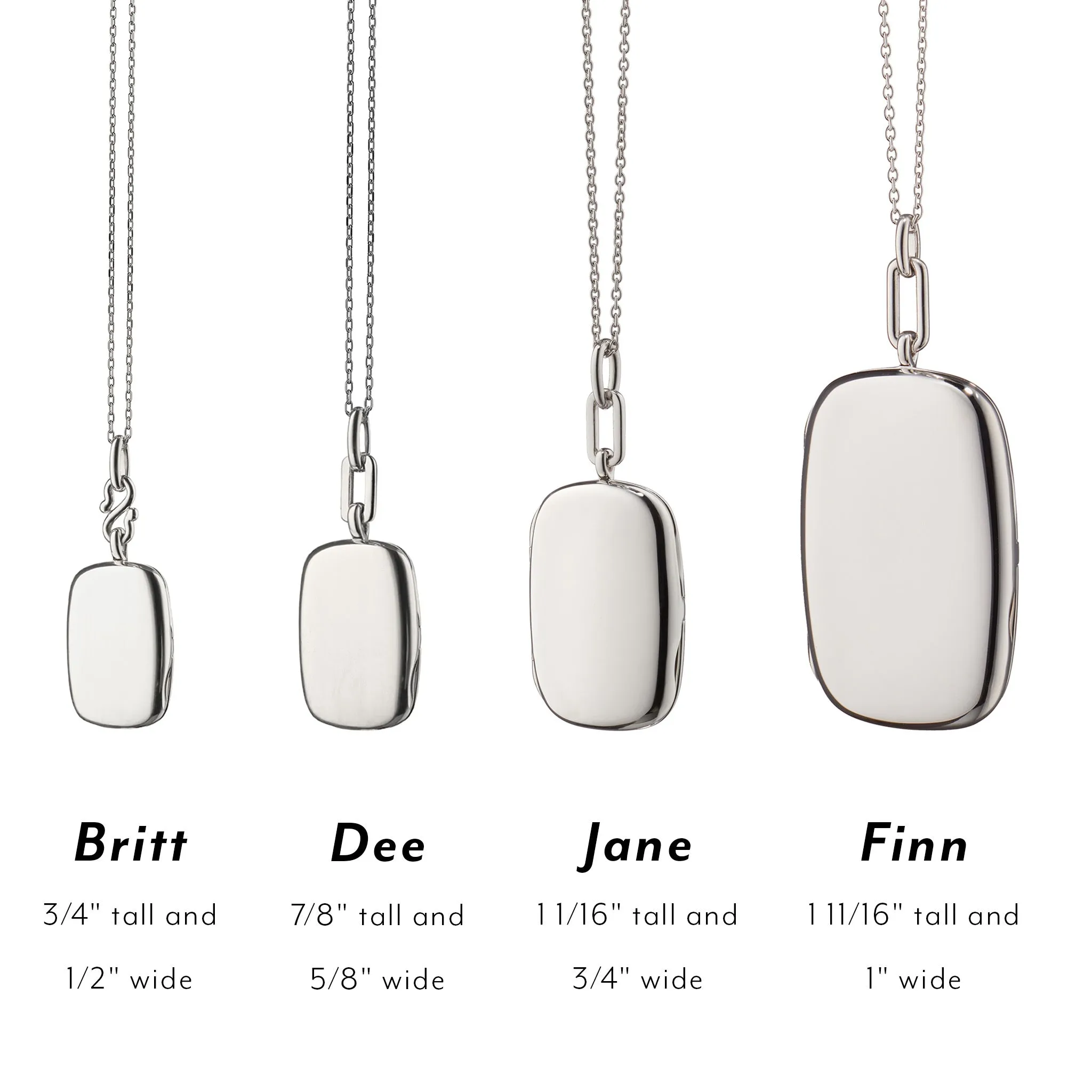 Slim "Britt" Sterling Silver Locket Necklace