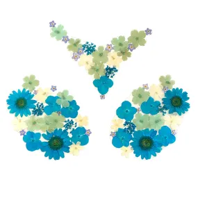 Spring Fling Blue Real Dried Pressed Flower Nipple Sticker Pasties