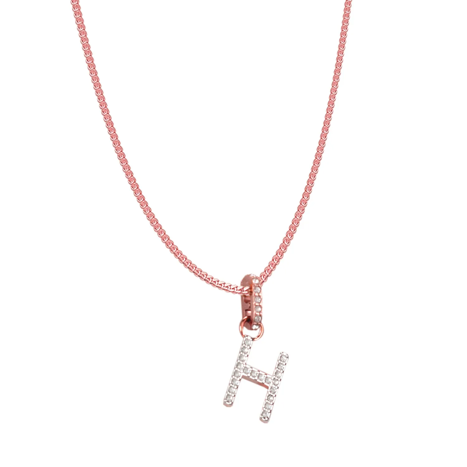 SWAROVSKI REMIX COLLECTION H WHITE CHARM IN ROSE-GOLD TONE PLATED