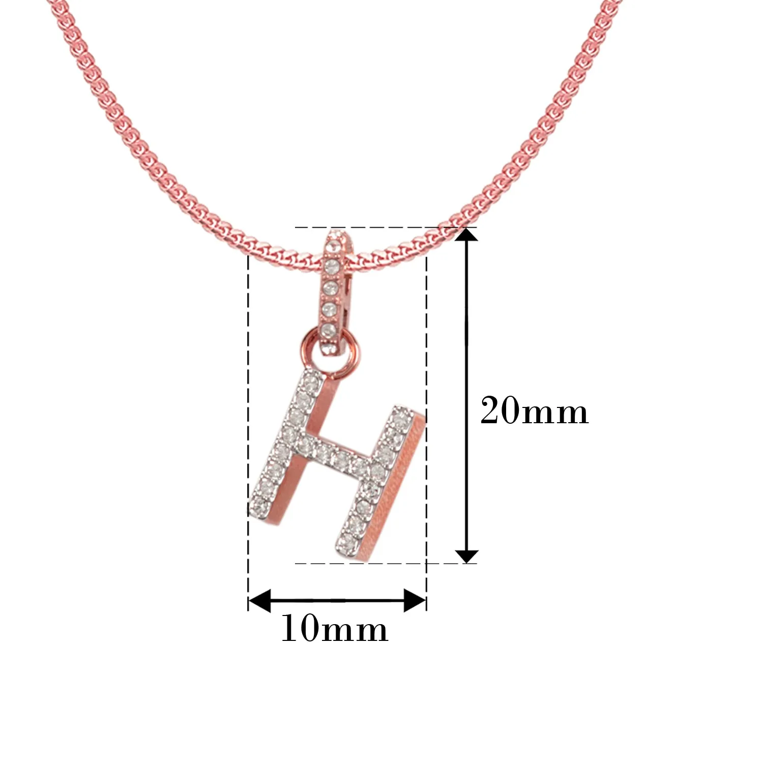 SWAROVSKI REMIX COLLECTION H WHITE CHARM IN ROSE-GOLD TONE PLATED