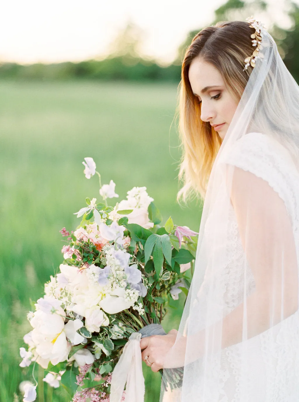 TALITHA | Modern Long Wedding Veil