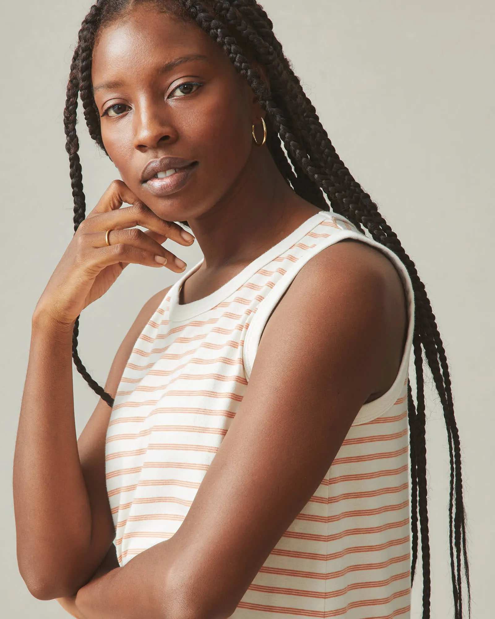 Tank Dress - Cork Stripe