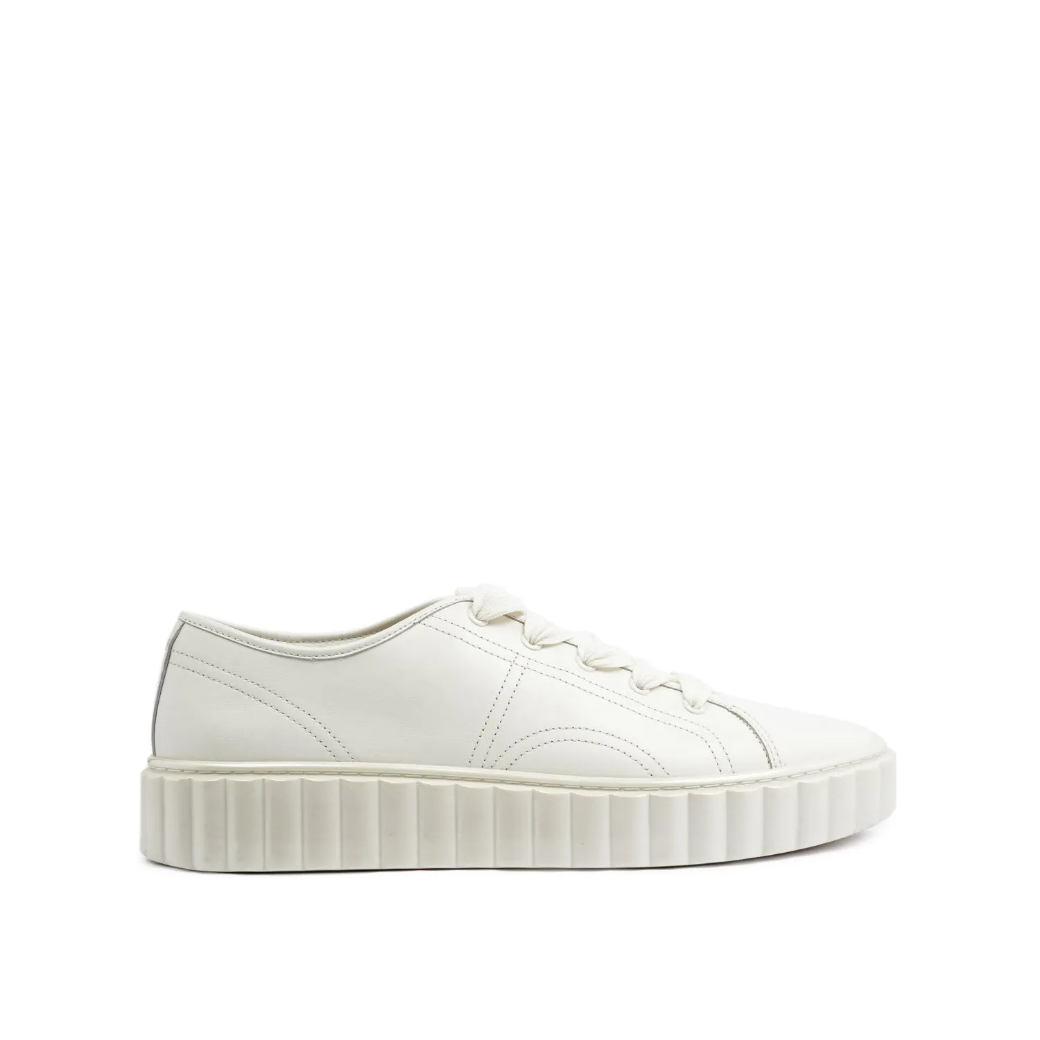 TORY BURCH SCALLOP SNEAKER IN WHITE