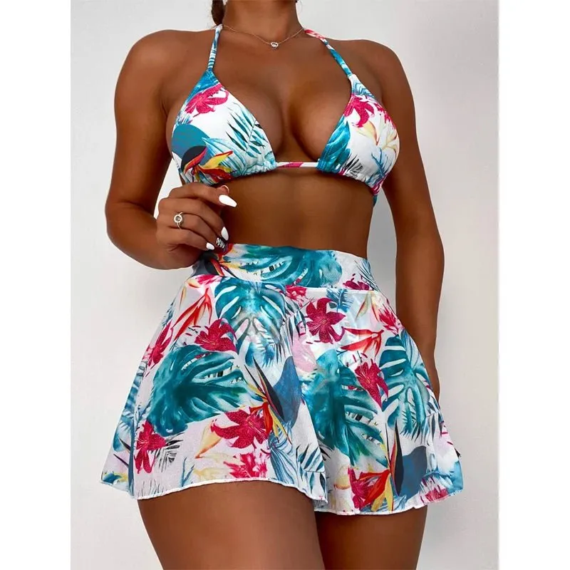 Trend Women Swimwear 3-Piece High Waist Swimsuit Set