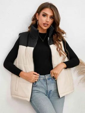 Two-Tone Zip-Up Vest