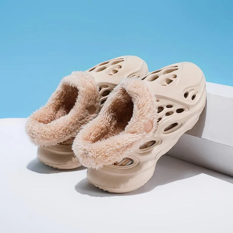 Warm Furry EVA Slippers – Unisex Anti-Wear & Breathable