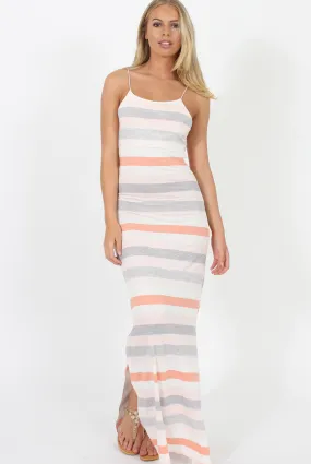 White Stripe Maxi Dress - Maia