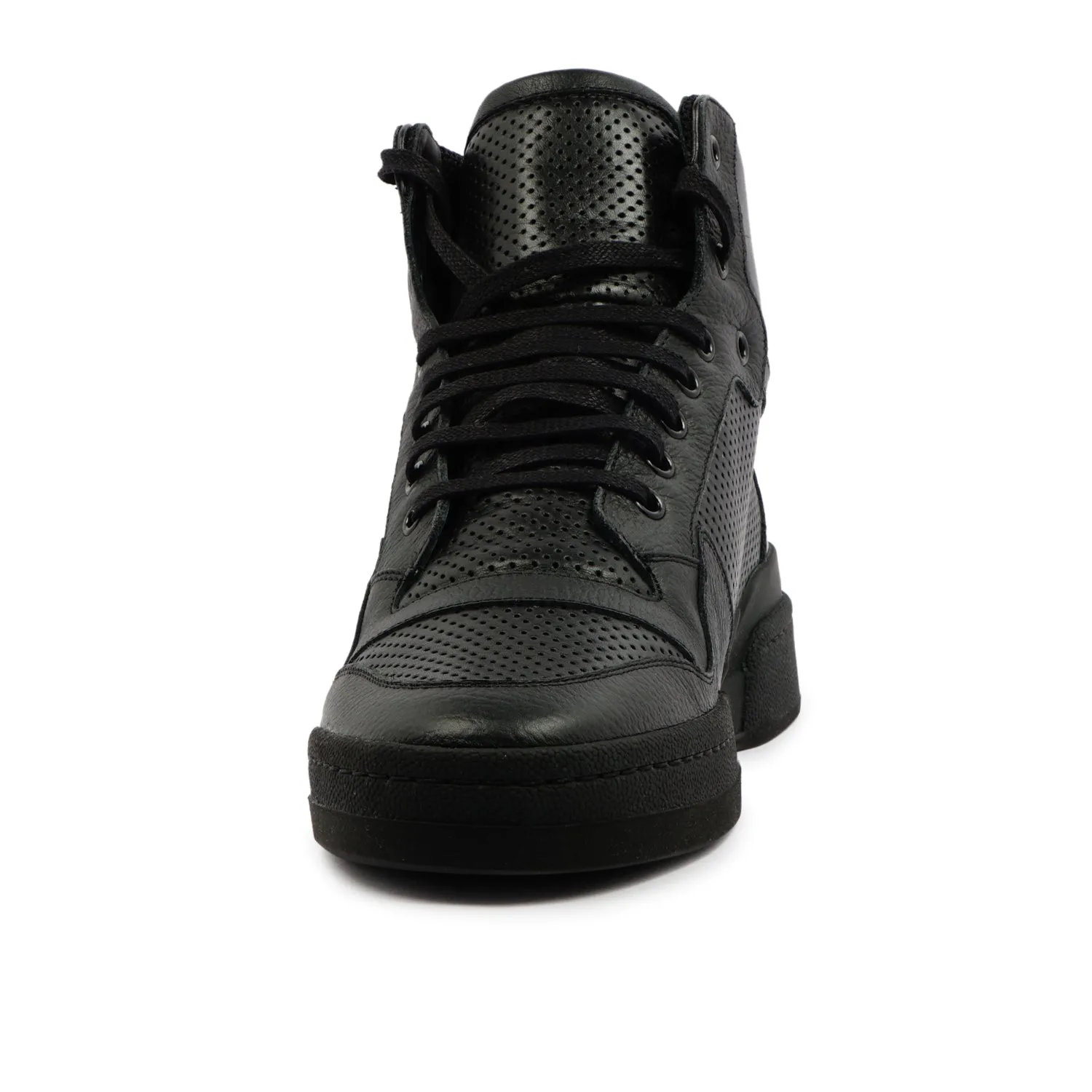 YVES SAINT LAURENT PERFORATED HIGH-TOP SNEAKERS