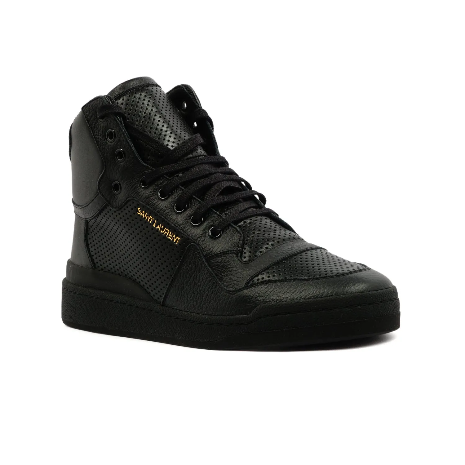 YVES SAINT LAURENT PERFORATED HIGH-TOP SNEAKERS